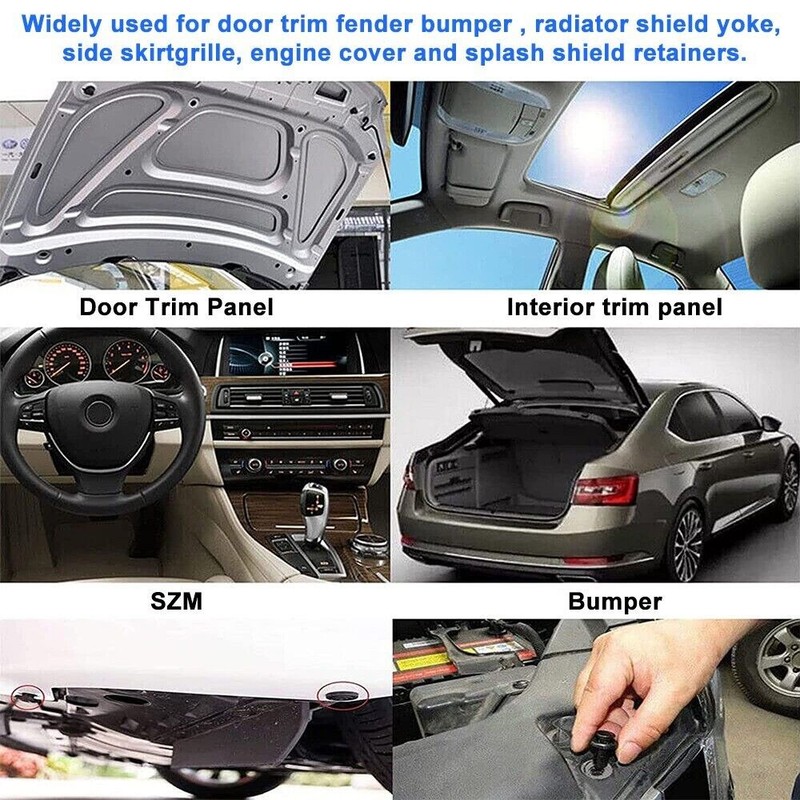 100Pcs Bumper Fender Trim Clips, Push Pin Rivet Panel Fasteners Fits Toyota gallery