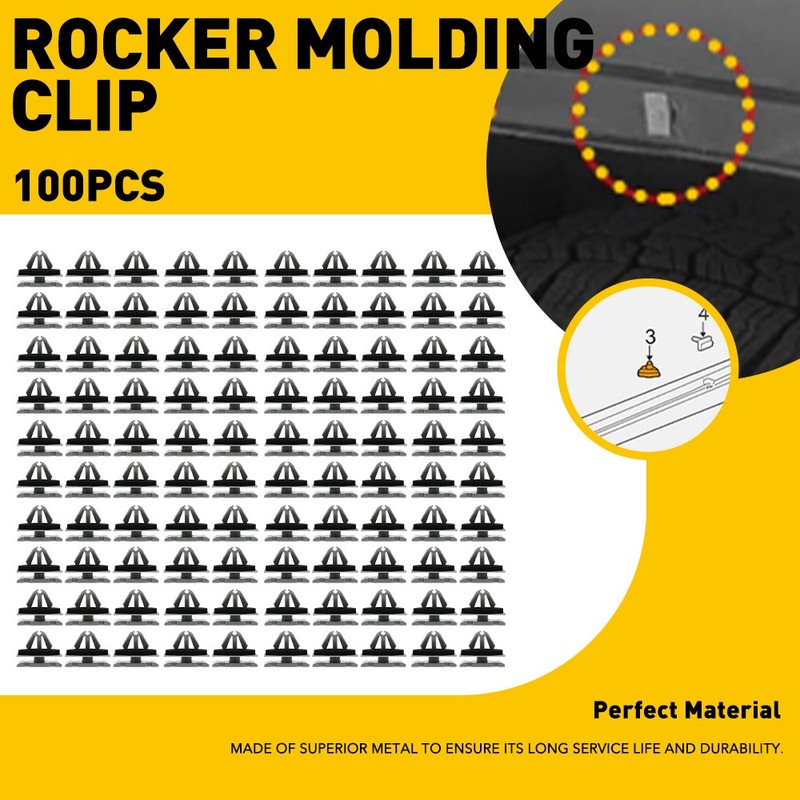 100x Rocker Door Molding Retainer Clip W/Sealer For Chevrolet Impala 19352782
