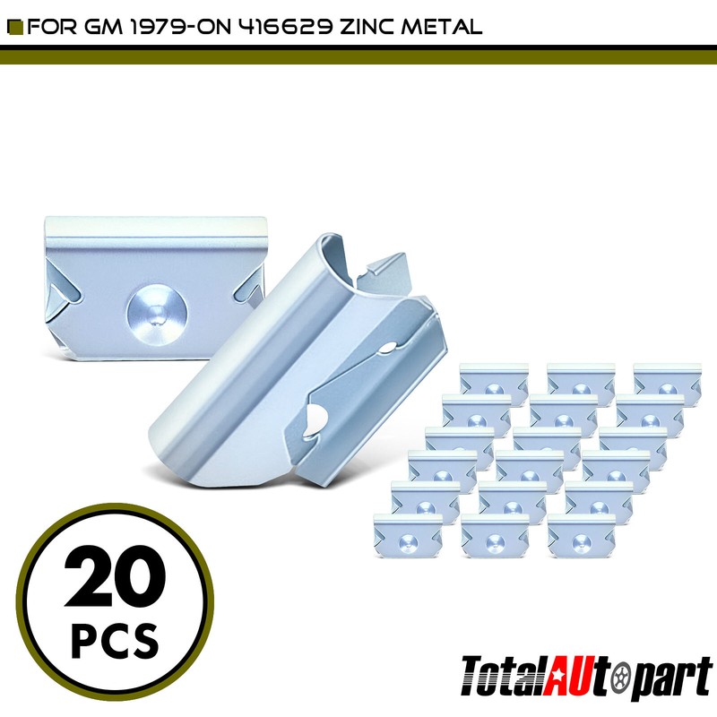 20x Upholstery Retainer Clips Fasteners for GM 1979-On 416629 Durable Metal Zinc