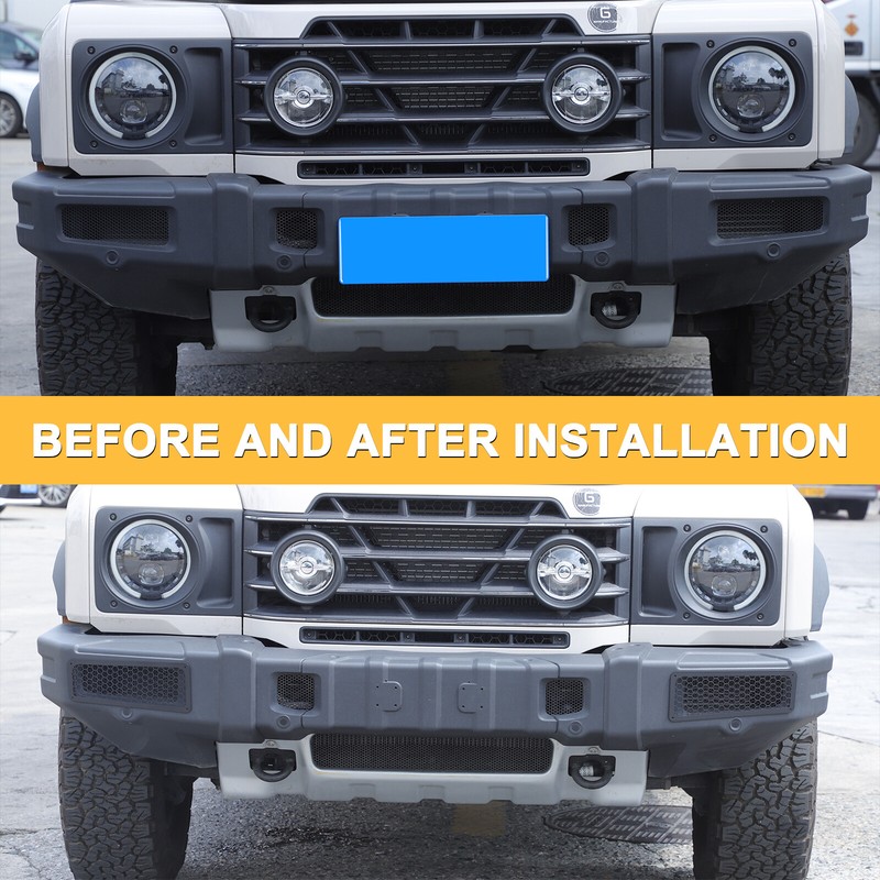 Front Bumper Carbon Steel Black Mesh Grille Insert For Ineos Grenadier 2022-2024 gallery