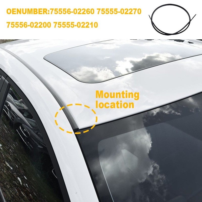 For 2014-2017 Toyota Corolla Sedan 2X Left+Right Roof Drip Molding Weatherstrip gallery