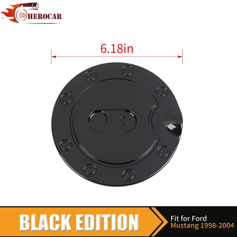 Black Fuel Gas Tank Oil Cap Door Cover For Ford Mustang 1998 1999 00 01 02 03 04 gallery
