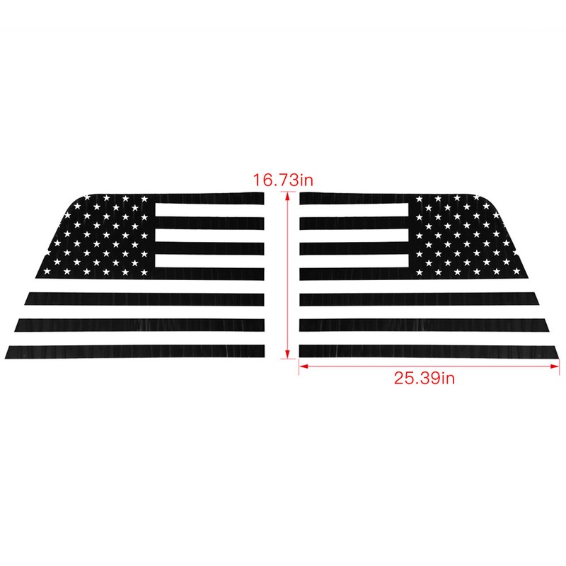 2X Rear Side Window Sticker Trim Decals for Chevrolet Silverado 2014-17 US Flag gallery