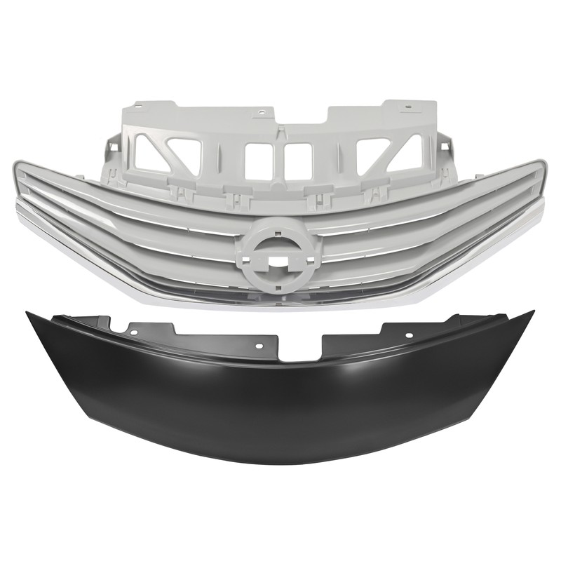 Front Upper Bumper Grille & Cover Assembly For Nissan Versa Note 2014-2017 Gray gallery