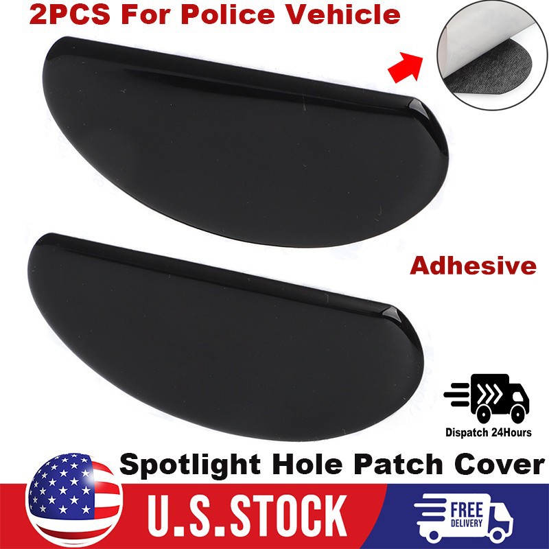 For Police Vehicle Windshield Post Spotlight Hole Patch Cover 2PCS Waterproof