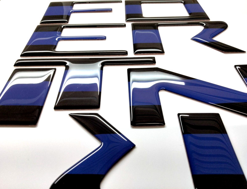 FOR NISSAN FRONTIER 2025 BLACK BLUE LINE 3D RAISED DOMED TAILGATE LETTER US MADE gallery