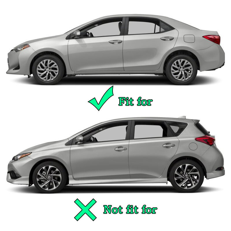 Black Window Pillar Posts Door Trim Piano Cover For 2014-2018 Toyota Corolla gallery