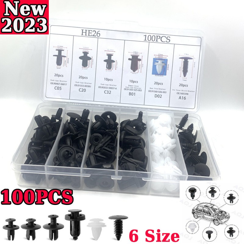 For-Nissan Fastener Box Set-Bumper Fender Liner Push-Type Retainer Clips -100x