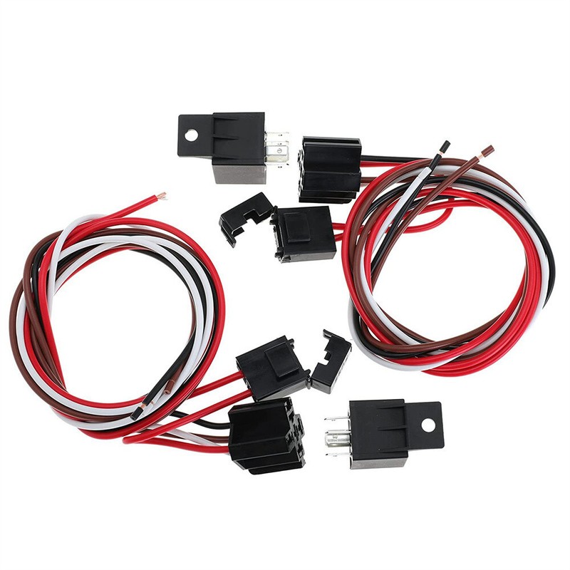 2 Set Thermostat Dual Powered Cooling Fan Wiring Relay Sensor Kit Sensor Switch