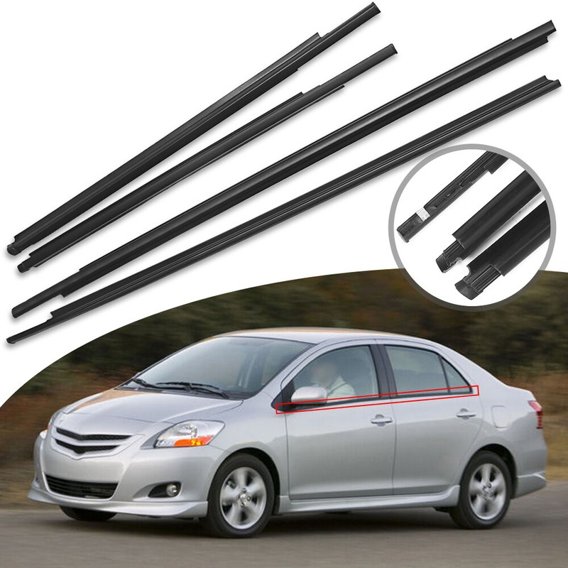 Weatherstrip Window Moulding Trim Seal Belt New For 2007-2016 Toyota Yaris Sedan
