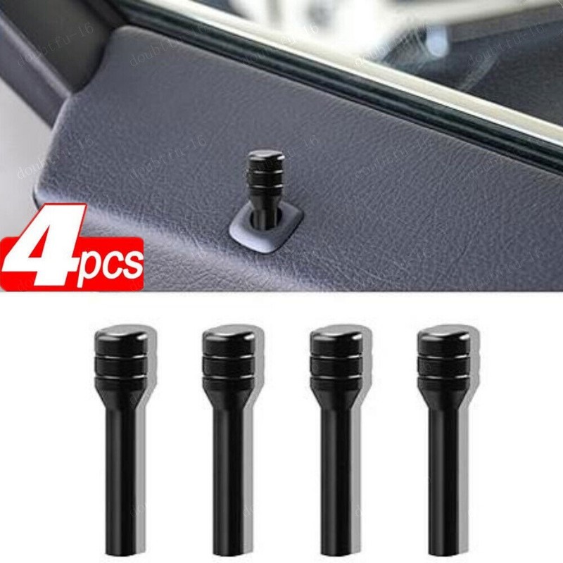 4pcs Black Car Door Locking Lock Knob Pull Pins Cover Car Interior Accessories