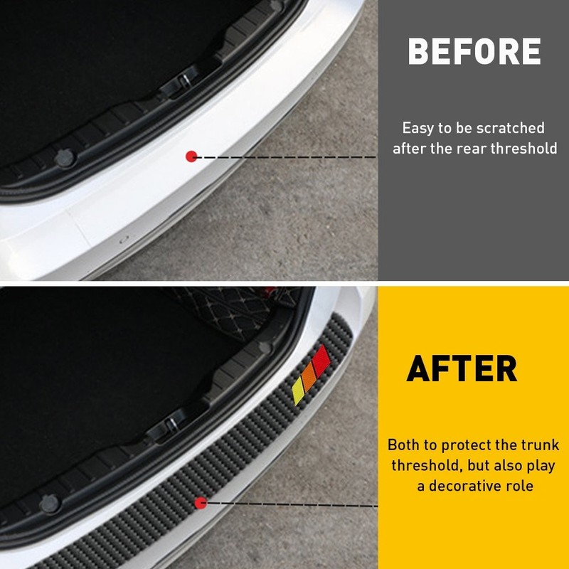 Rear Bumper Protector Guard Cover Trim Sill Plate Trunk For Toyota Rubber Pad gallery