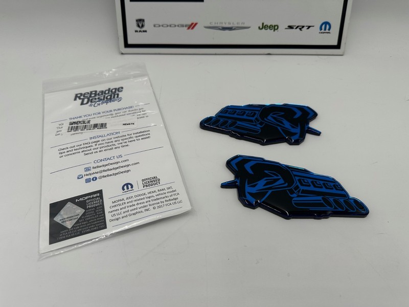 2026 Ram 1500 2500 5.7L 6.4L V8 Hemi 3D Fender Emblem Decal Badge Nameplate Blue gallery