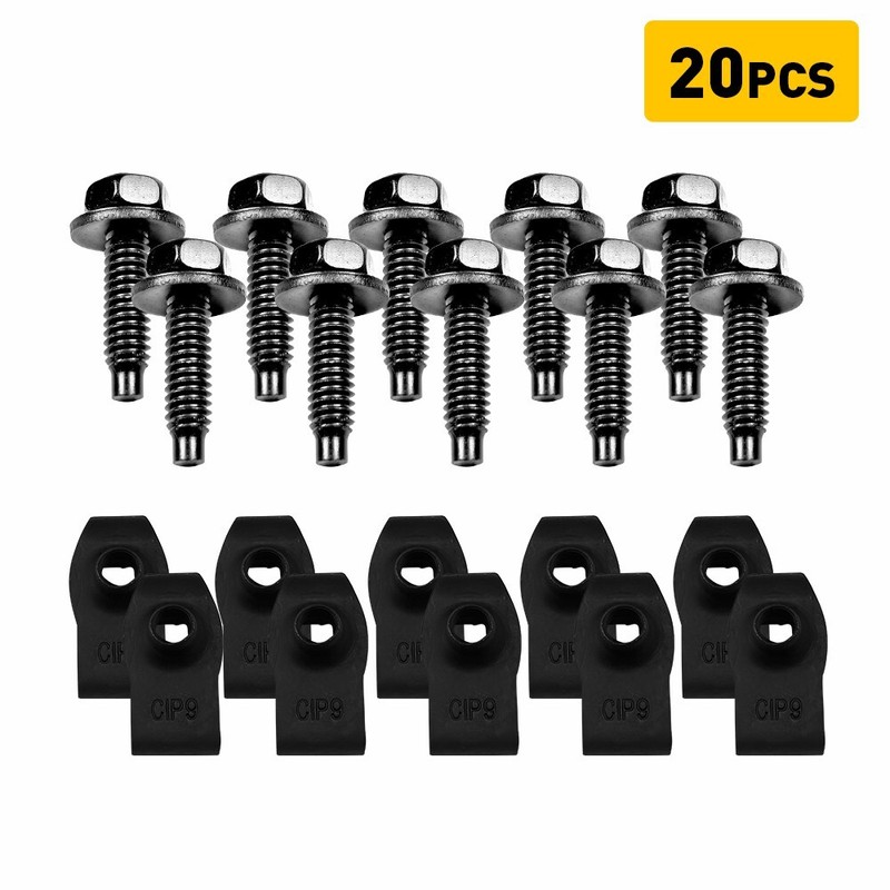 For GM Body Bolts & U-nut Clips- 5/16-18 x 1″ Long- 1/2″ Hex- 20 pcs (10 ea.)