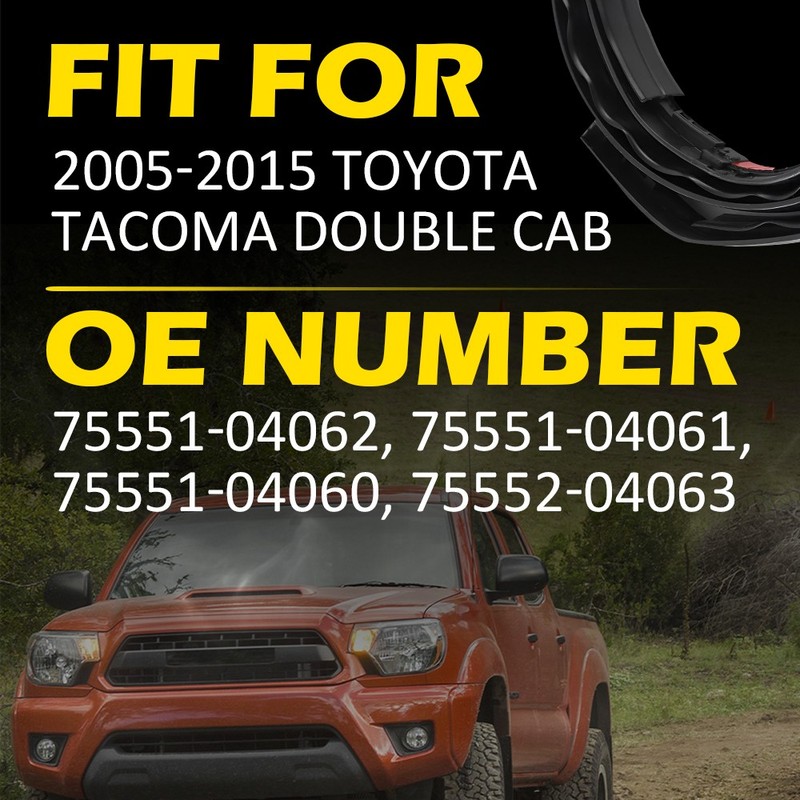 2x Black Roof Top Trim Molding Seal Left & Right Side For 2005-15 Toyota Tacoma gallery