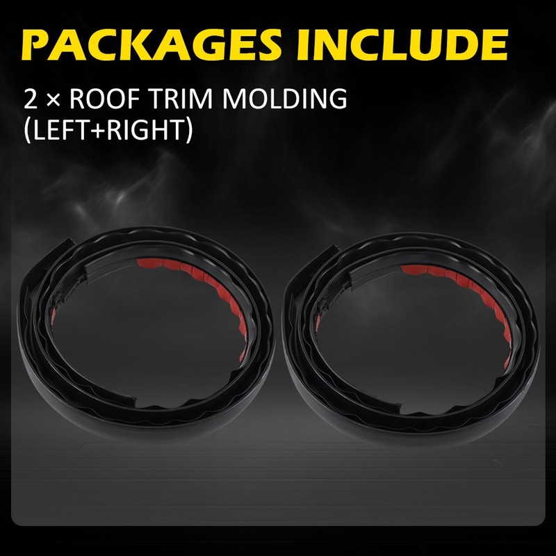 2x Black Roof Top Trim Molding Seal Left & Right Side For 2005-15 Toyota Tacoma gallery