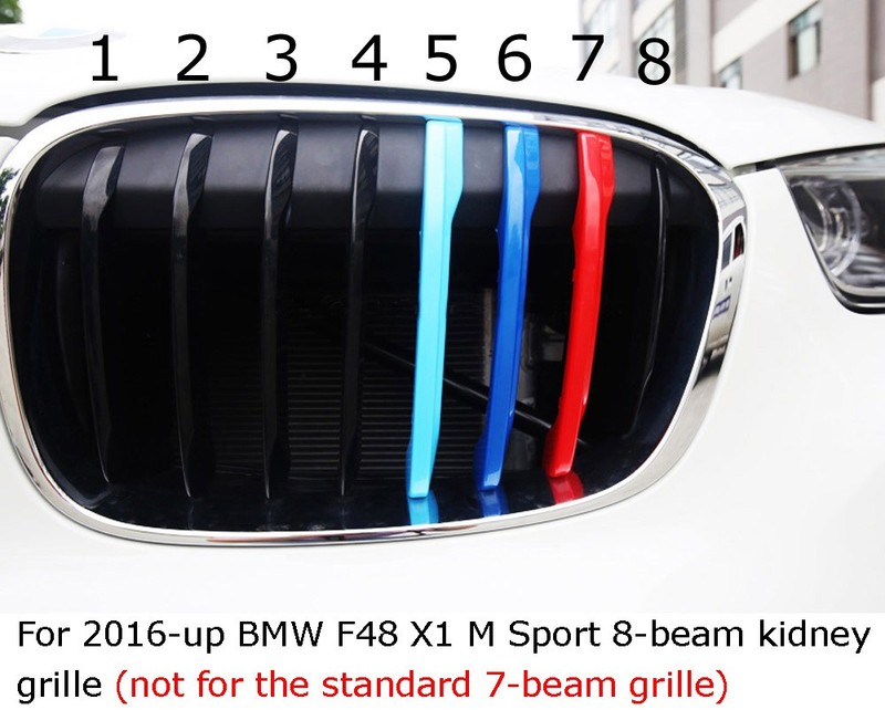 ///MSport 3-Color Grille Insert Trims For 16-19 BMW X1 Sport Center Kidney Grill gallery