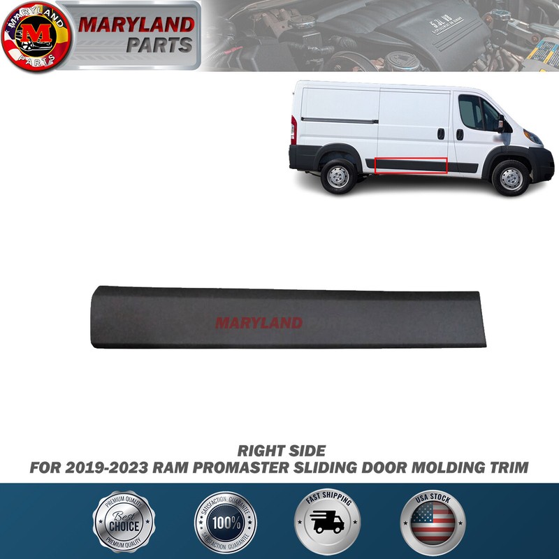 For 2019-2023 RAM Promaster Sliding Door Molding Trim Black Right Passenger Side