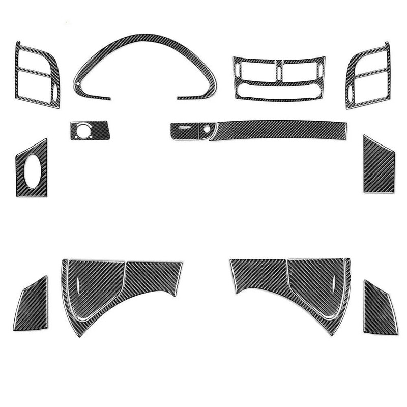 Car Whole Interior Trim 15Pcs Carbon Fiber Cover Sticker For E-class W211 03-09