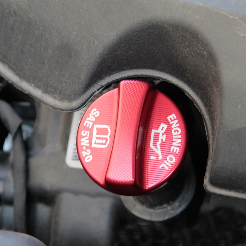 Red Aluminium Alloy Engine Bay Cnc Oil Cap Cover Trim Fit for Dodge Charger gallery