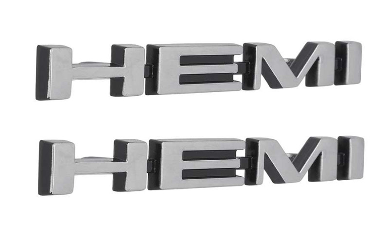 OER Zinc Diecast Hemi Hood Emblem Set For 1969-1970 Coronet GTX Road Runner