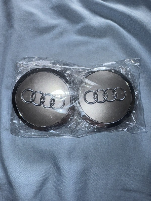 Set(4pcs) Wheel Rim Center Hub Caps Audi 69MM Gray Chrome Replacement