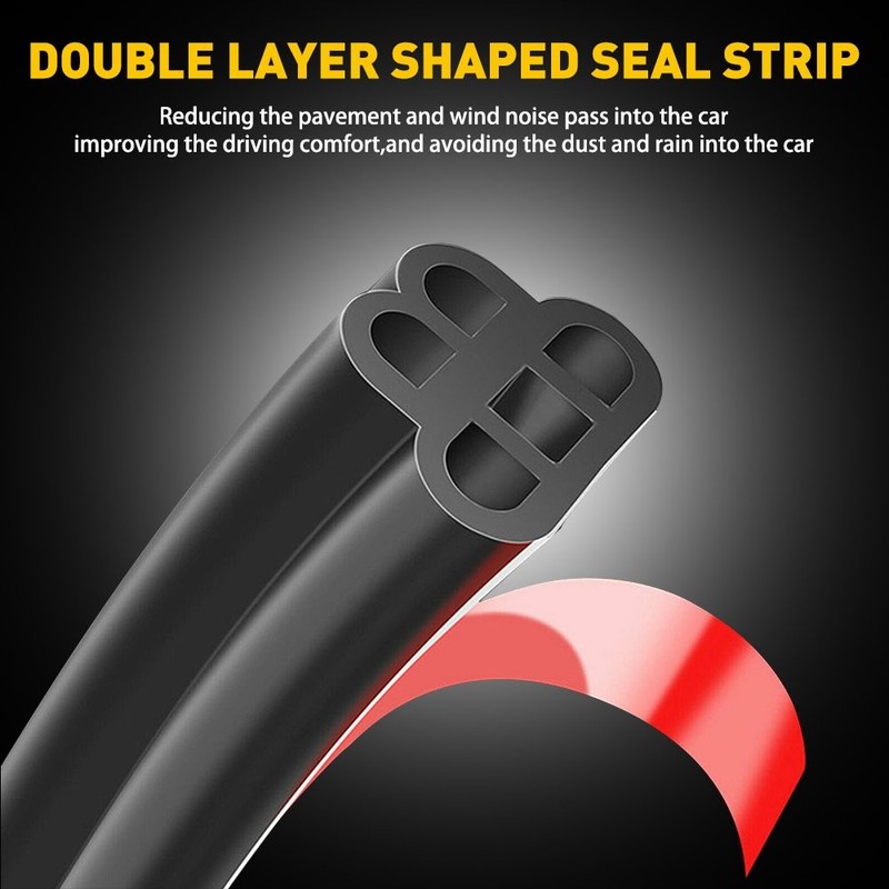 5M L-Shape Car Door Strip Seal Hood Trunk Edge Rubber Weatherstrip Moulding Trim gallery