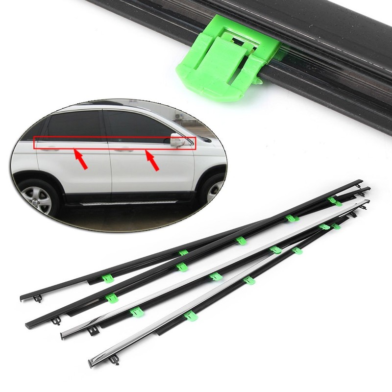 4PCS For Honda CR-V 07-11 Window Weatherstrip Moulding Trim Seal Belt Chrome gallery