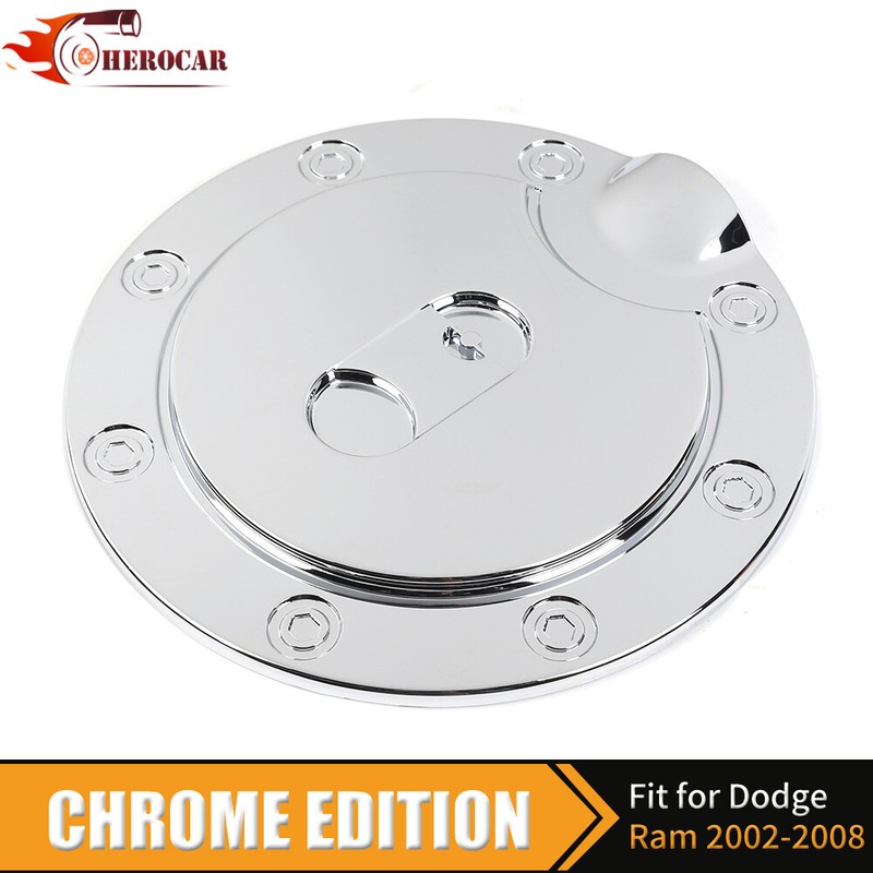 Chrome Fuel Tank Filler Cap Gas Door Cover Trim for Dodge for Ram 1500 1994-2008