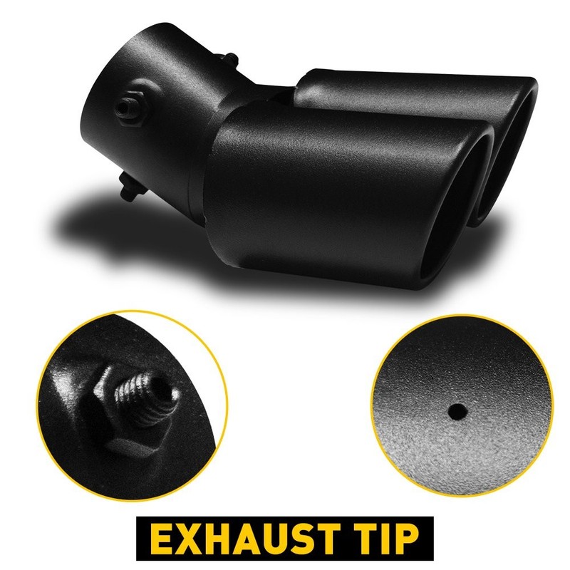 Matte Black Stainless Exhaust Steel Tip For outlet 1.5-2.4inch tailpipe Polished