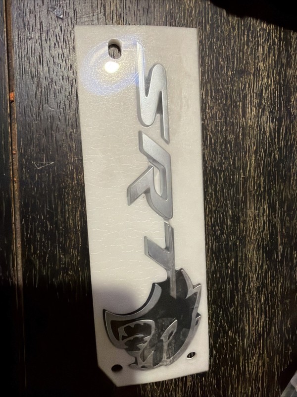 17-21 DODGE CHALLENGER SRT HELLCAT BLACK & SILVER SRT DECKLID EMBLEM BADGE MOPAR