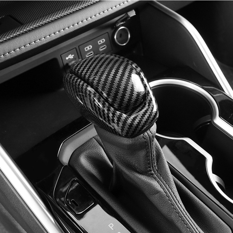 Carbon fiber Gear Shift Knob Cover Trim 2pcs For 2019-2023 Toyota RAV4 gallery
