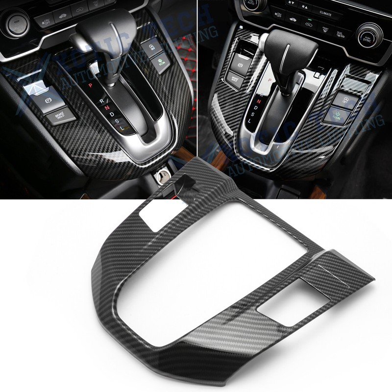 Carbon Fiber Style Gear Shift Box Panel Cover Trim For Honda CR-V CRV 2017-2022