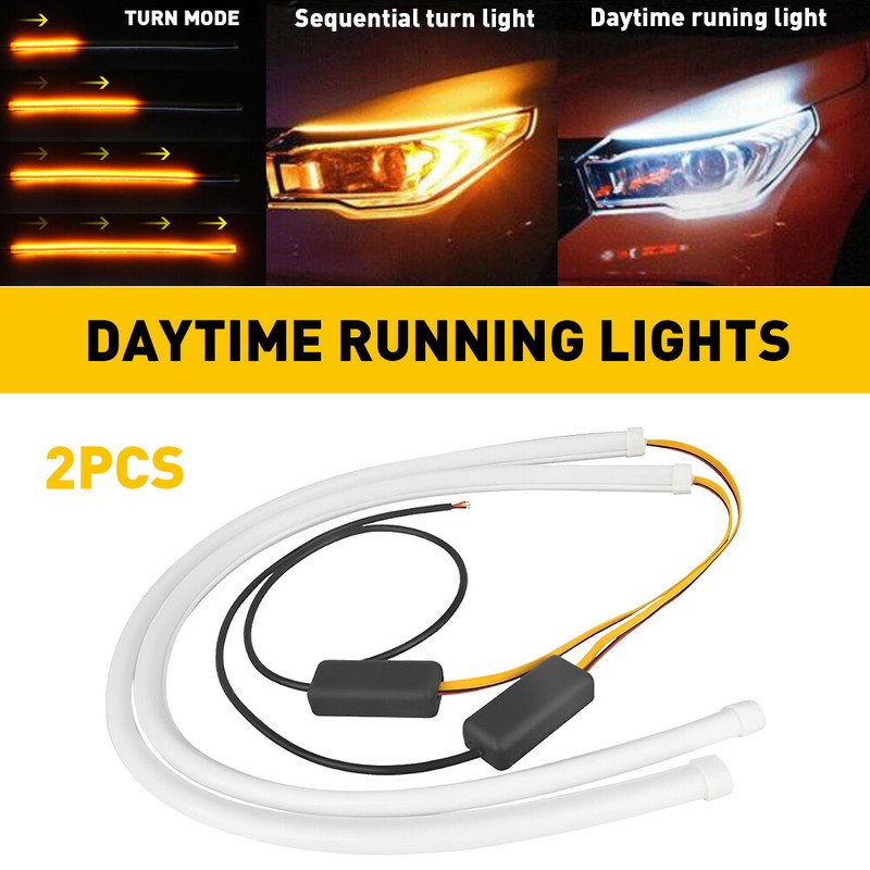 Car Accessories Led Strip Daytime Running Light Turn Signal Lamp 2Pcs