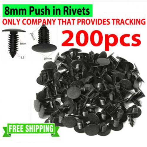 200X Bumper Fastener Clips Auto Car Hole Plastic Rivets Retainer Fender Push Pin