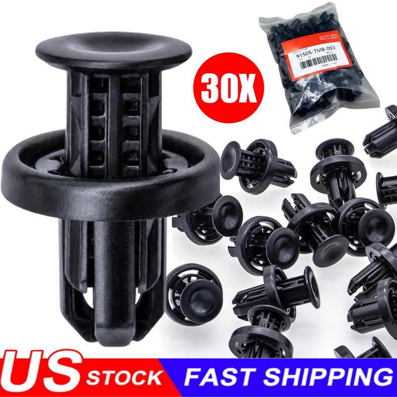 30PCS FOR HONDA BUMPER / UNDER COVER RETAINER CLIP 91505-TM8-003 US FREESHIP