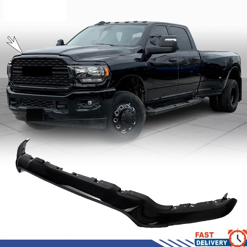 Fits 2019-2024 Ram 2500 3500 4500 Gloss Black Front Upper Grille Molding Trim