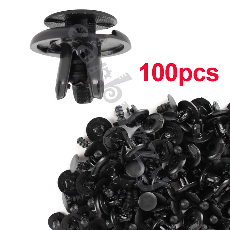 100pcs Fender Splash Shield Clips Push Pin Fastener Retainer For Honda 7MM hole