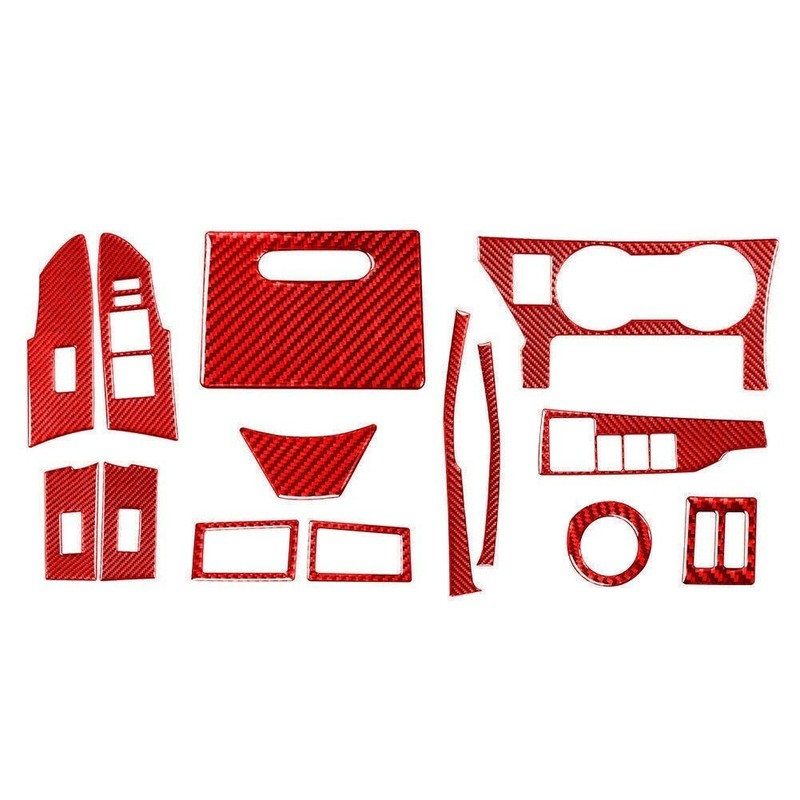 14 Pcs Red Full Set Interior Decoration Cover Trim For Toyota Corolla 2014-2018 gallery
