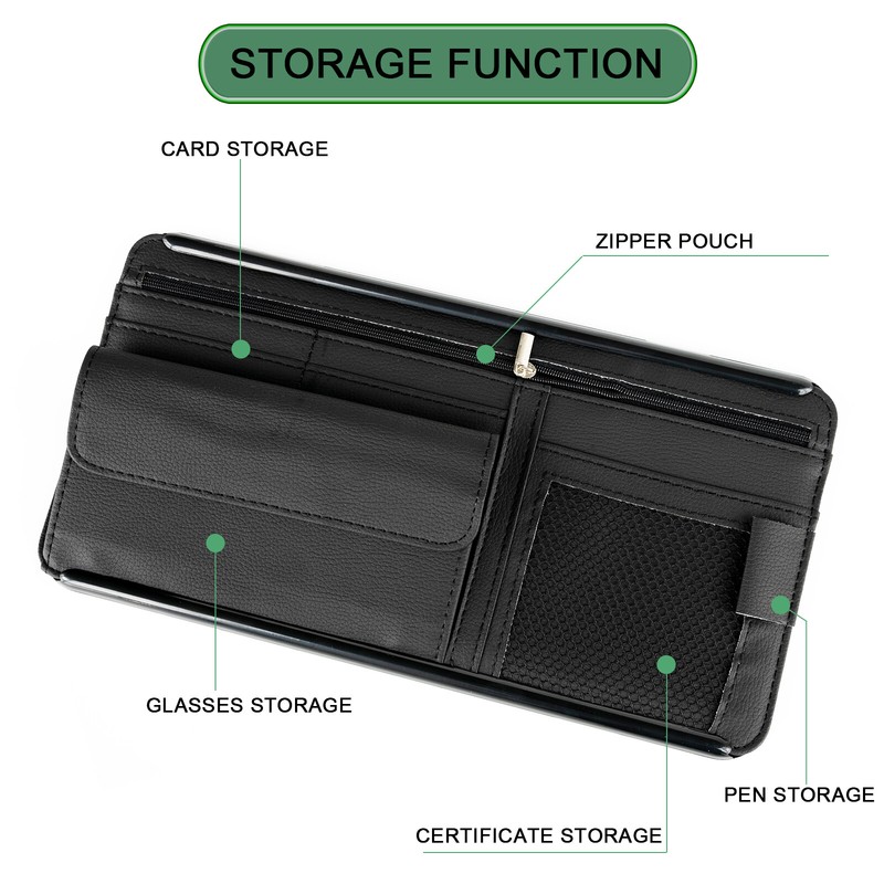 Auto Car Sun Visor Organizer Tactical Pouch Bag PU Pocket Card Storage Holder/ gallery