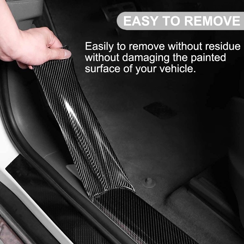 Carbon Fiber Vinyl Car Door Sill Scuff Cover Plate Sticker For Dodge Accessories gallery