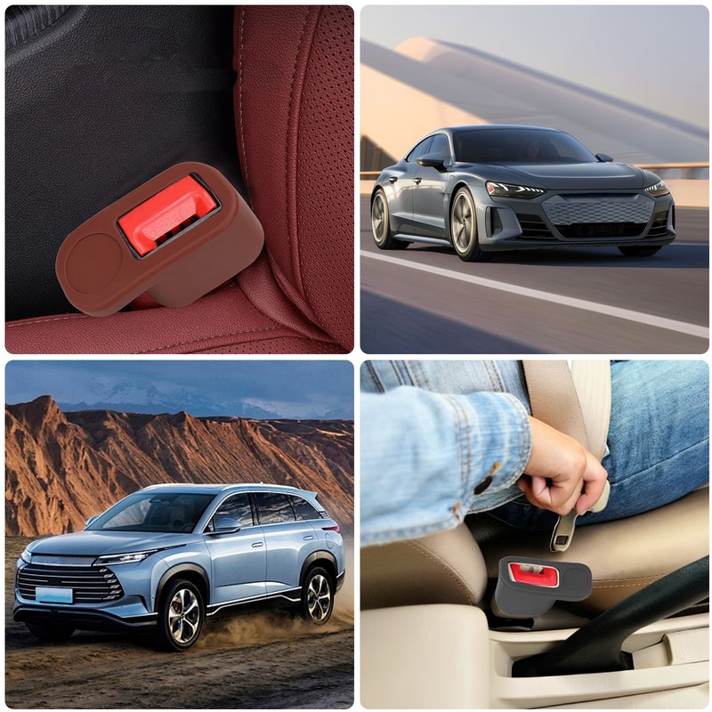 3PCS Silicone Seatbelt Buckle Holder Booster Rear Seat Easy Access Car Accessory gallery