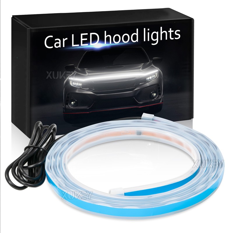 For Chevrolet Silverado Scan Start Up Car LED Hood Light Strip DRL White Running gallery