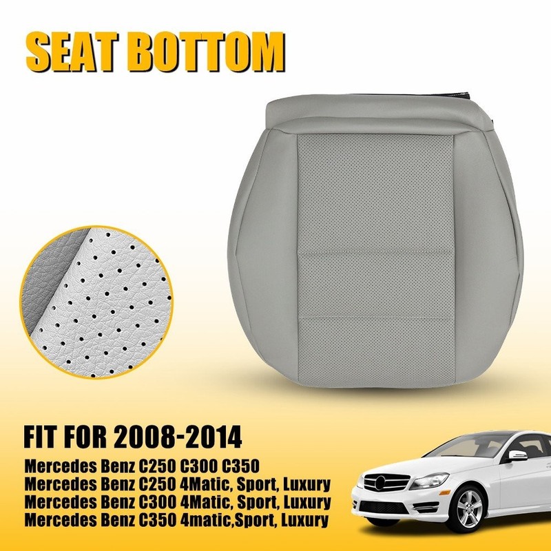 For Mercedes Benz C250 C300 C350 2008 09-2013 2014 Gray Seat Cover with Padding