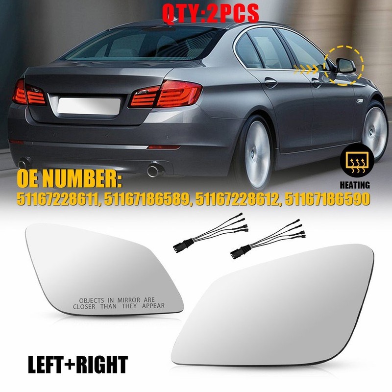 Side Glass Heated Mirror Backing w/ Plate For 528i BMW 535i 550i 640i 650i 2-10X
