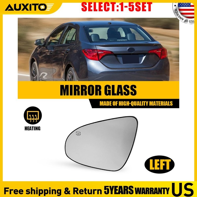 Heated Mirror Glass for Toyota 2014-19 Corolla Sedan Driver Side TO1324117 1-5X