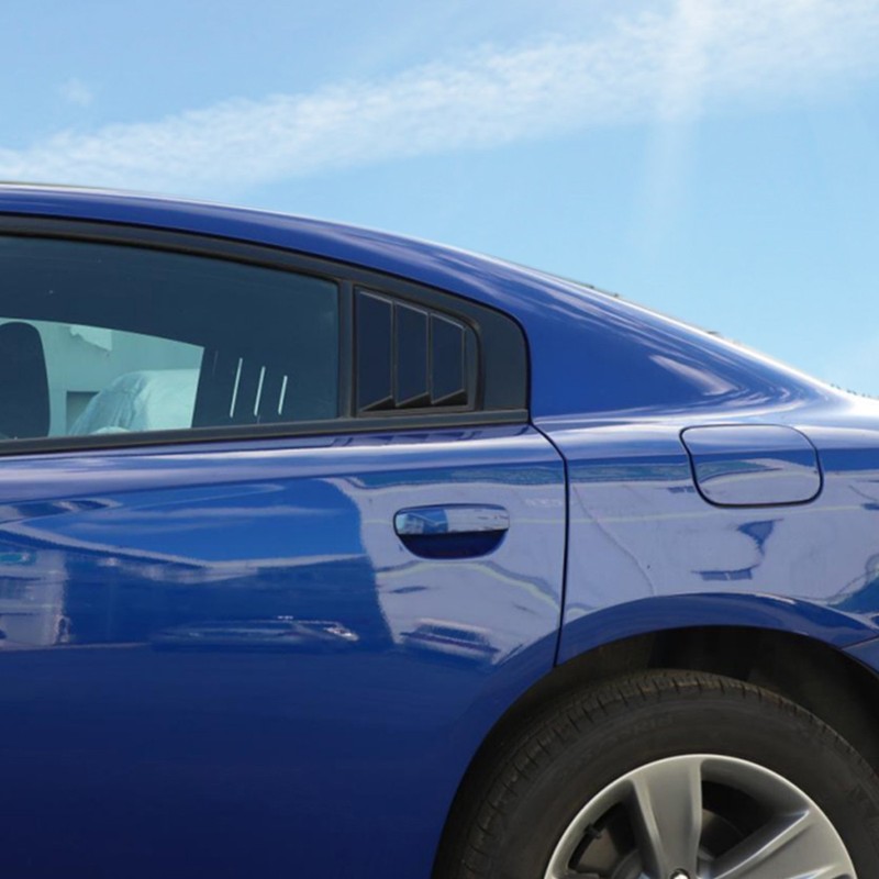 Rear Side Window Blinds Quarter Louver Cover Trim for Dodge Charger 2015+ Black gallery