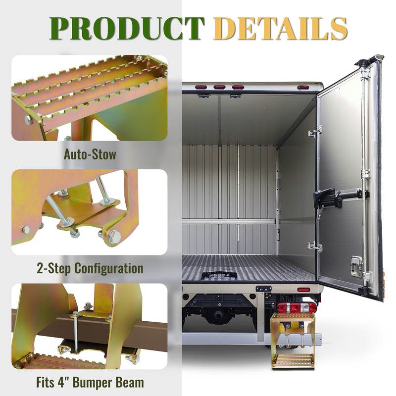 600LBS Rear Semi Fold Truck Steps 4” Beam W/Auto-Stow Steel For Silverado 1500 gallery
