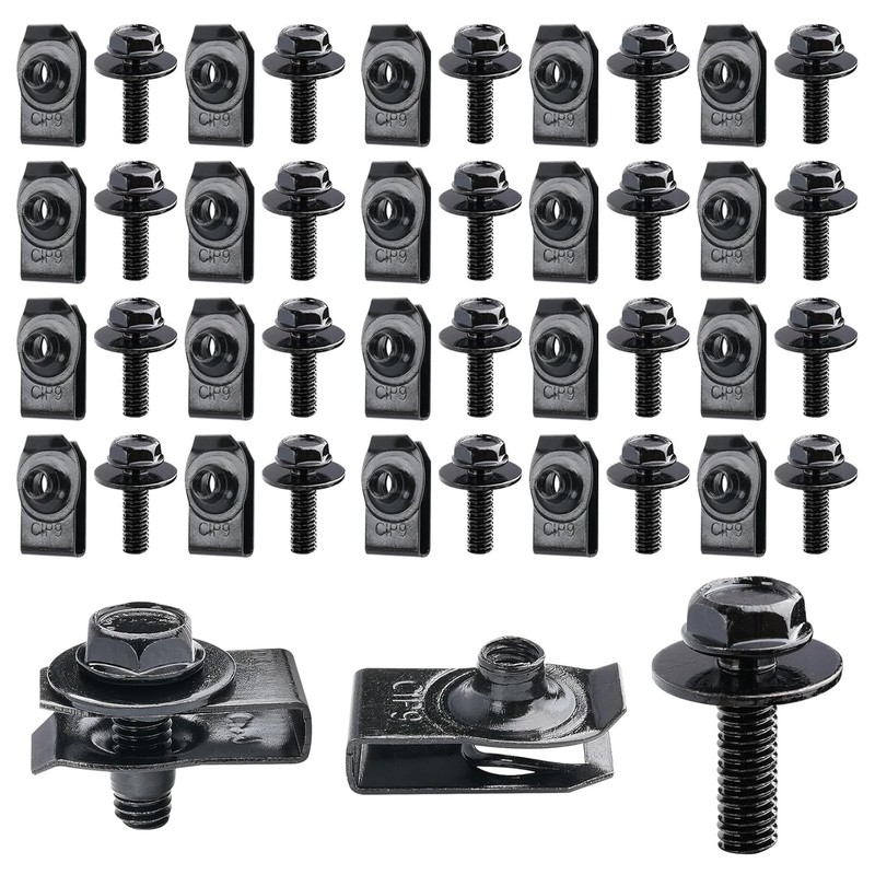160Pcs Engine Under Cover Body Bolts & U-Nut Clips, 6MM Metal Car Retainer Cl... gallery