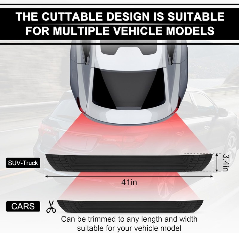 Rear Bumper Protector Universal For Subaru - Trimmable Anti-Scratch PVC Silicone gallery